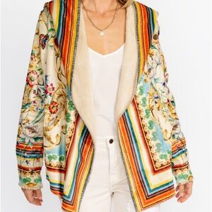 Colorful Floral Sherpa Jacket